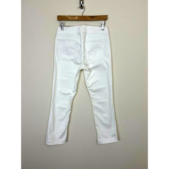 Silver Jeans Women's W26 White Denim Suki Capri Mid Rise - Picture 2 of 11